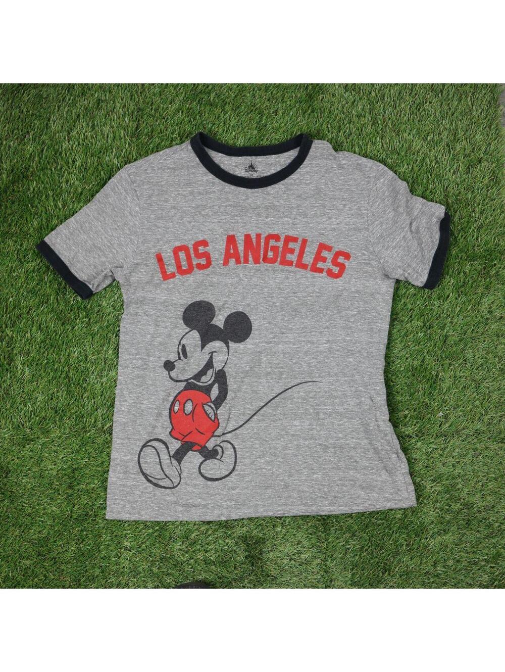Disney Los Angeles Mickey Mouse Gray Ringer T-Shirt XS